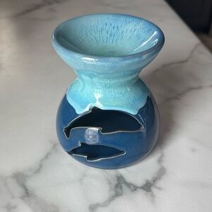 Blue Ceramic Dolphin Oil Warmer